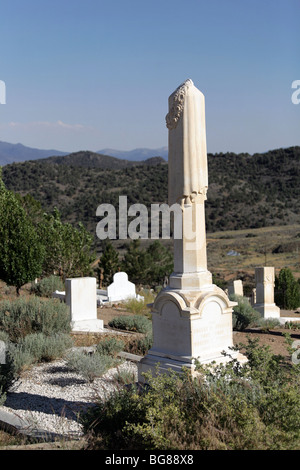 Tombstones at Silver Terrace Cemeteries, circa 1800s. Site at Virginia City, Nevada. Stock Photo