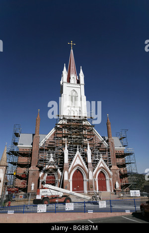 Saint Mary Catholic Church, during construction, Virginia City, Nevada. Stock Photo