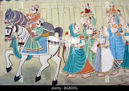 painting done in a traditional rajasthan fashion Stock Photo - Alamy