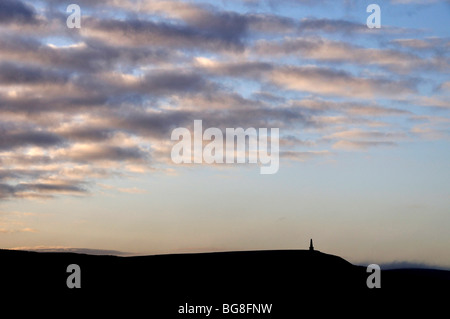 Stoodley pike monument from Heptonstall, Calderdale, Yorkshire, England Stock Photo