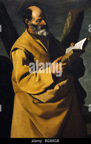 Zurbarán, Francisco de (Fuente de Cantos, 1598-Madrid, 1664). Spanish painter. Saint Andrew, c. 1635-1640. Detail. Stock Photo