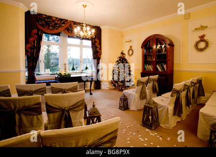 Interior of a country house, prepared for a Civil Wedding ceremony Stock Photo