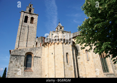The Royal Benedictine Monastery of Sant Cugat. Bell tower and apsis. Catalonia. Spain. Stock Photo