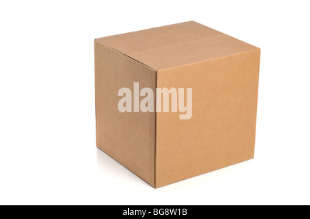 Cardboard box isolated on a white background Stock Photo