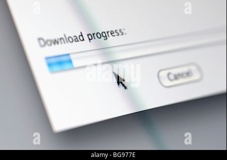 Computer download in progress Stock Photo