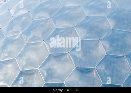 Exterior section of dome roof of a biome at The Eden Project in Cornwall Stock Photo