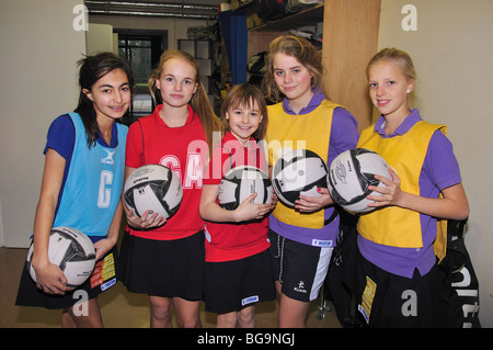 Netball team, Heathfield St.Mary's School, London Road, Ascot, Berkshire, England, United Kingdom Stock Photo