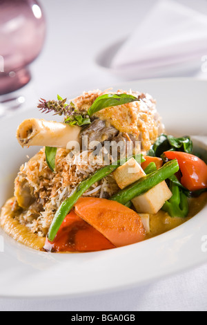 Stewed Tasmanian Lamb shanks in a coconut gravy Stock Photo