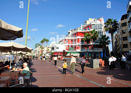 Beach promenade, Playa de las Canteras, Las Palmas de Canaria, Las Palmas Municipality, Gran Canaria, Canary Islands, Spain Stock Photo