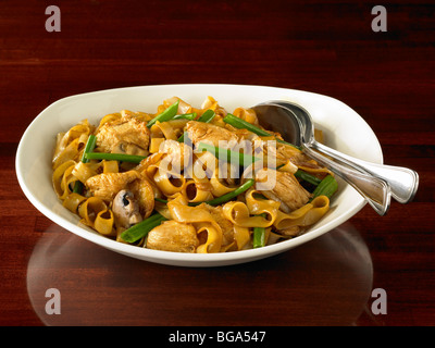 Chinese chicken chow fun noodles Stock Photo