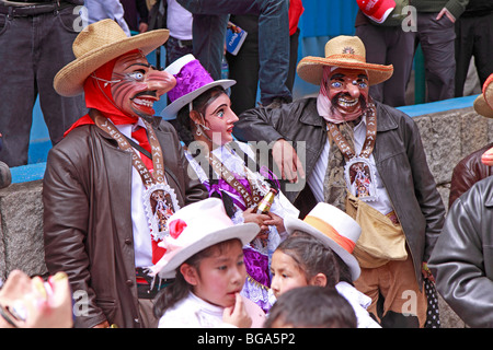 traditional costume parade in Aguas Calientes, Urubamba Valley, Peru, Andes, South America Stock Photo