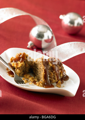 Caramel walnut toffee cake Stock Photo