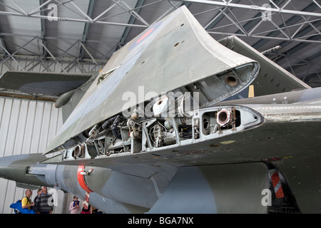 Folding wings on Hawker Sea Hawk F.2 at National Museum of Flight, East Fortune, Scotland Stock Photo