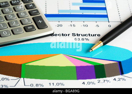 Analysis of stock market sector structure. Stock Photo