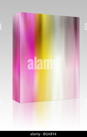 Software package box Glowing color energy aura, Abstract wallpaper illustration Stock Photo