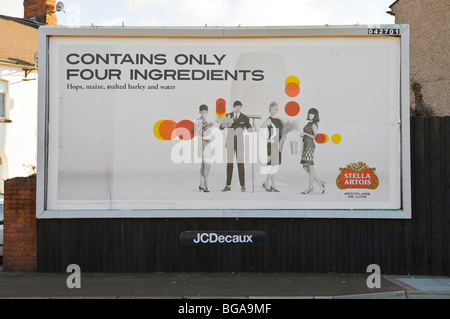JCDecaux billboard site featuring poster for Stella Artois lager in Newport South Wales UK Stock Photo