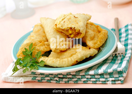 Tuna turnovers. Recipe available. Stock Photo