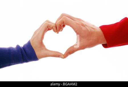 Fingers making a heart shape Stock Photo