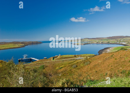 Looking down to Isle of Ewe and Loch Ewe Aultbea Ross & Cromarty Highland Scotland Stock Photo