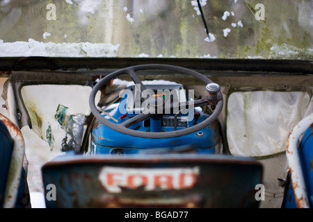 Abandoned Ford tractor near Karlsruhe Germany Stock Photo