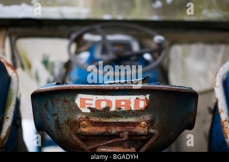 Abandoned Ford tractor near Karlsruhe Germany Stock Photo