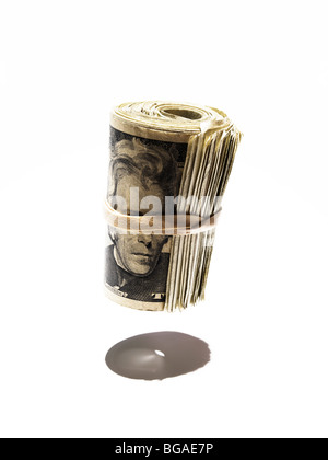 Bundle of US Dollar Bills Stock Photo