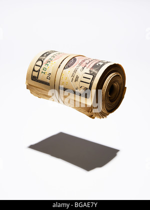 Bundle of Ten Dollar Bills Stock Photo