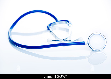 Stethoscope, medical instrument isolated over a white background