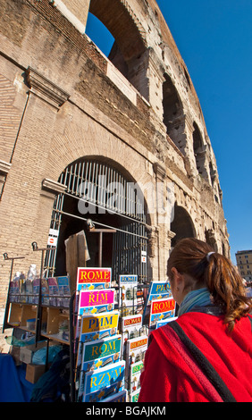 Souvenir stand at the Colosseum in Rome Stock Photo