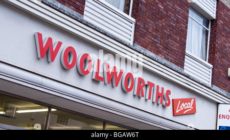 Woolworth high street shop sign Stock Photo