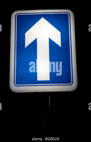 Close up of a One Way road sign. Stock Photo