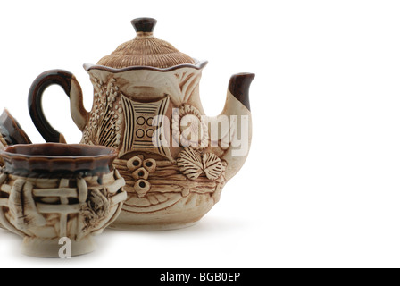 Pottery. Manual work of the Ukrainian handicraftsmen Stock Photo