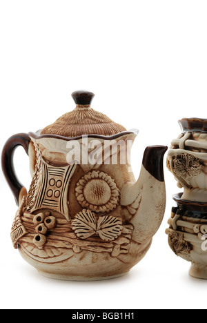 Pottery. Manual work of the Ukrainian handicraftsmen Stock Photo