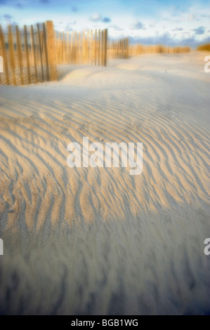 Artistic Sand Dunes With Wind Blown Sand Pattern, Hilton Head Island, USA Stock Photo
