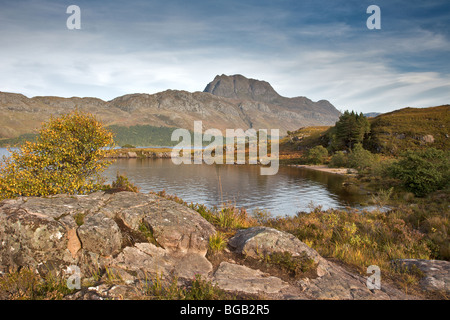 Slioch across Loch Maree in the Northwest Highlands of Scotland Stock Photo