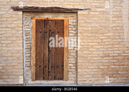 Door in khan's Palace, Khiva, Uzbekistan Stock Photo