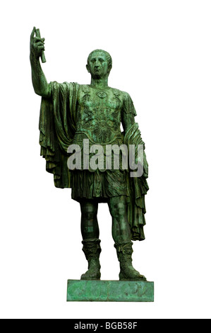 Bronze statue of emperor Marcus Cocceius Nerva on Via dei Fori Imperiali, Rome, Italy Stock Photo