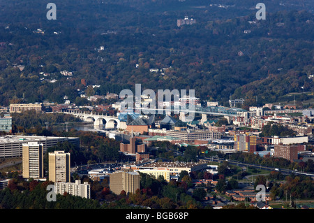 View of the City of Chattanooga Tennessee from Lookout Mountain Stock Photo