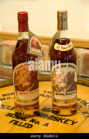Bottles of bourbon from Buffalo Trace Distillery, Frankfort, Kentucky Stock Photo