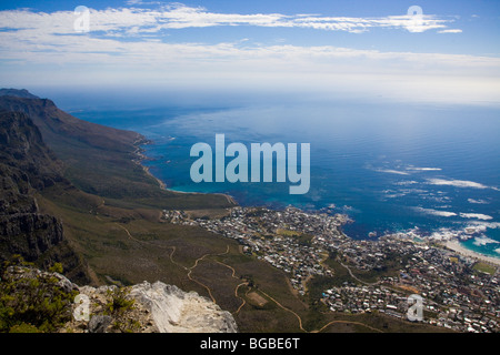 A view of the twelve apostles from Table Mountain, South Africa Stock Photo