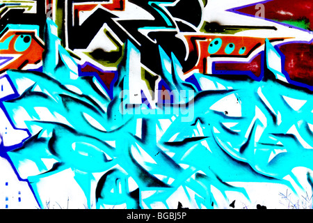 Thai graffiti art , many colours , Pattaya , Thailand Stock Photo