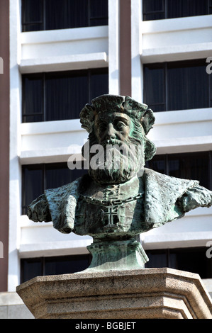 Vasco de Gama statue, Vasco de Gama square, Macau, China Stock Photo
