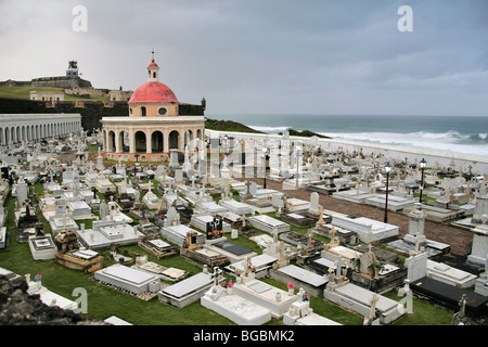 The cemetery at El Morro in Old San Juan Puerto Rico Stock Photo