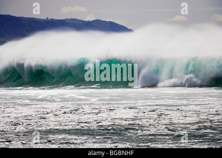 Big Surf at Sunset Beach, North Shore, Oahu, Hawaii Stock Photo