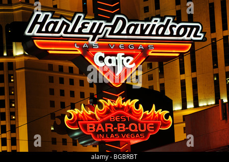 Planet Hollywood Hotel, Harley Davidson Cafe, sign, Las Vegas, Nevada, USA Stock Photo