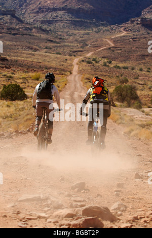 Mountain bikers, White Rim Trail, Moab, Utah, USA Stock Photo