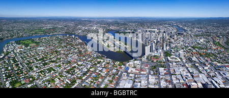 Panoramic aerial view of Brisbane Australia Stock Photo