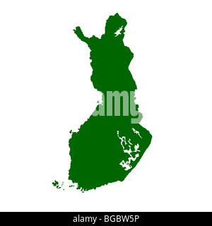 Map of Finland isolated on white background. Stock Photo