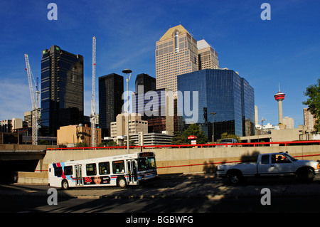 Calgary Tower and downtown, Calgary, Alberta, Canada Stock Photo