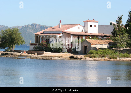 Beach side property near Port de Pollença, Mallorca, Spain. Stock Photo